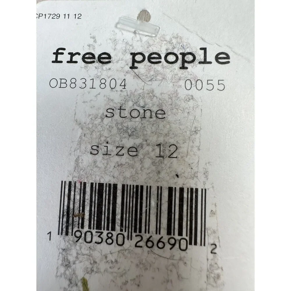 Free People Femme Minimalist Mini Skirt Women's Size 12 Back Zip Stone Denim NWT